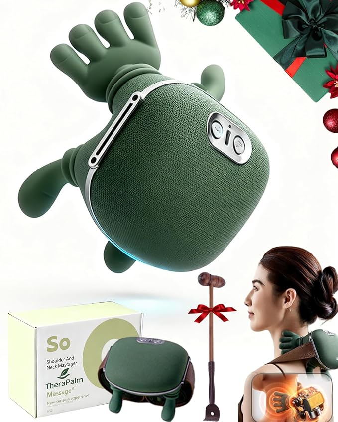 Neck and Back Massager, Official 4D Deepkneading Neck Massager 2.0 with Heat, Wireness with 2 Temp Levels & 3-Speed for Pain Relief Deep Tissue (1Pcs)