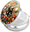 Nipichsha Pill Box, Small Pill Case for Purse & Pocket, Cute Travel Medicine Organizer, Portable Medicine Container Holder to Hold Vitamins, Medication, Fish Oil & Supplement, Flower Cat