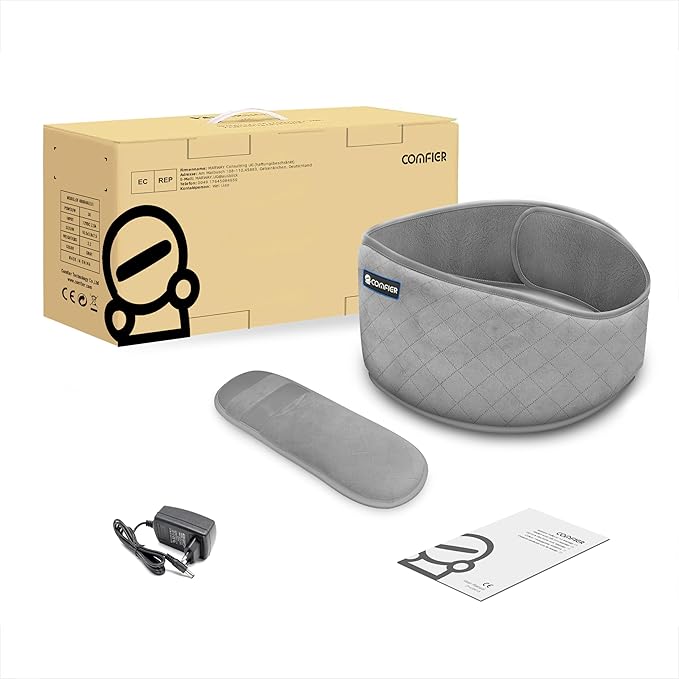 Comfier Heating Pad with Massager,Back Massager with 2 Heat Levels & 3 Massage Modes,Heating Pads for Cramps,Heated Massage Belt for Abdominal, Lumbar,Fit for Women,Men Gray
