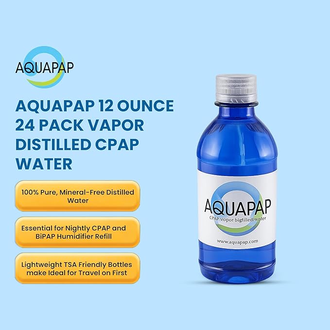 Aquapap Vapor Distilled Water Case of 24 x 12 oz bottles