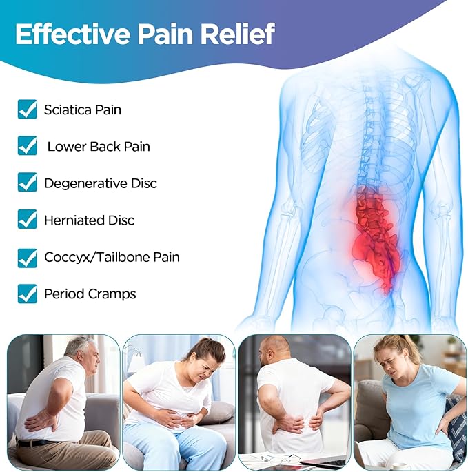 Comfytemp Extra Large Ice Pack for Back Pain Relief, 2 Pcs, Sciatica Ease Brace, Reusable Gel Lower Back Ice Wrap for Injury, Hot Cold Compress for Lower Lumbar, Waist, Men Women After Surgery (Blue)