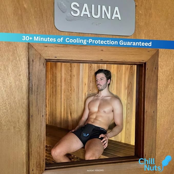 Ice Pack for Testicles, Sauna Heat Protection, Sperm Preservation Cooling Pack, Ergonomic Design, Non-Toxic, BPA-Free, Ice-Pack Pouch is 100% Cotton, Gym-Ready Insulated Case Included