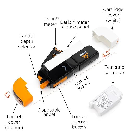 DARIO Smart Glucose Monitor Kit | USB-C Port (Compatible with Android devices only) | Test Blood Sugar Levels & Manage Diabetes, Testing Kit Includes: Glucometer with 25 Strips, 10 Sterile lancets