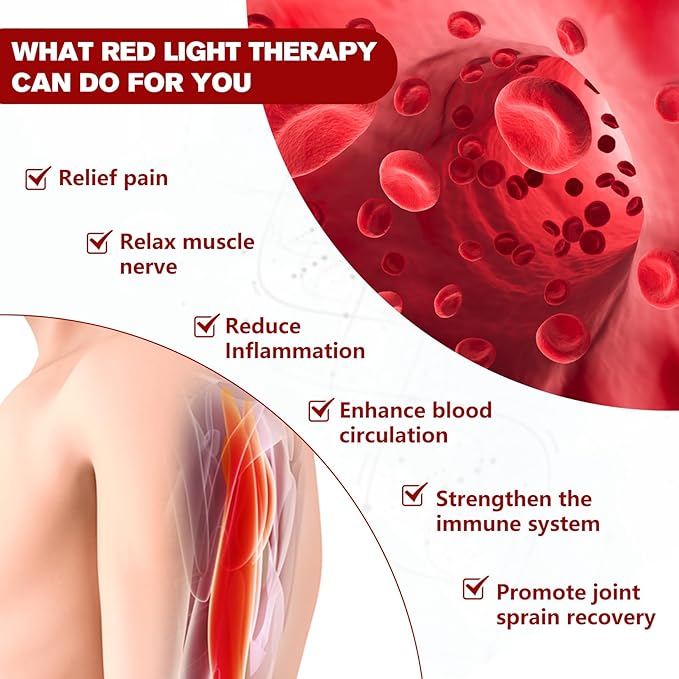 Cordless Red Light Therapy Belt for Back Pain Relief Infrared Light Therapy Portable Wrap for Waist Body Lower Back Shoulder Thigh