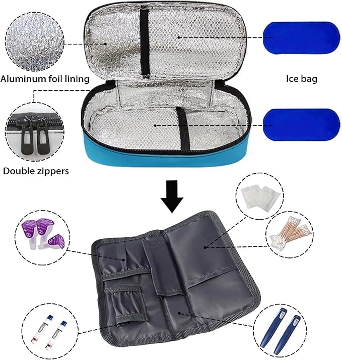 Horse Insulin Cooler Travel Case for Diabetic, Insulin Cooling Case Travel Portable Insulin Pen Carrying Case Cooler Bag Organizer for Diabetic Supplies