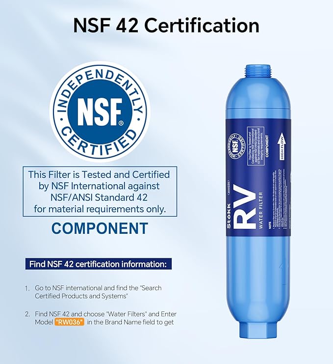 Stokk RV Water Filter, NSF Certified, RV Inline Water Hose Filter, Garden and Camper Water Filter, Greatly Reduces Bad Taste, Chlorine, Odor, Rust and Sediment, 4 Pack