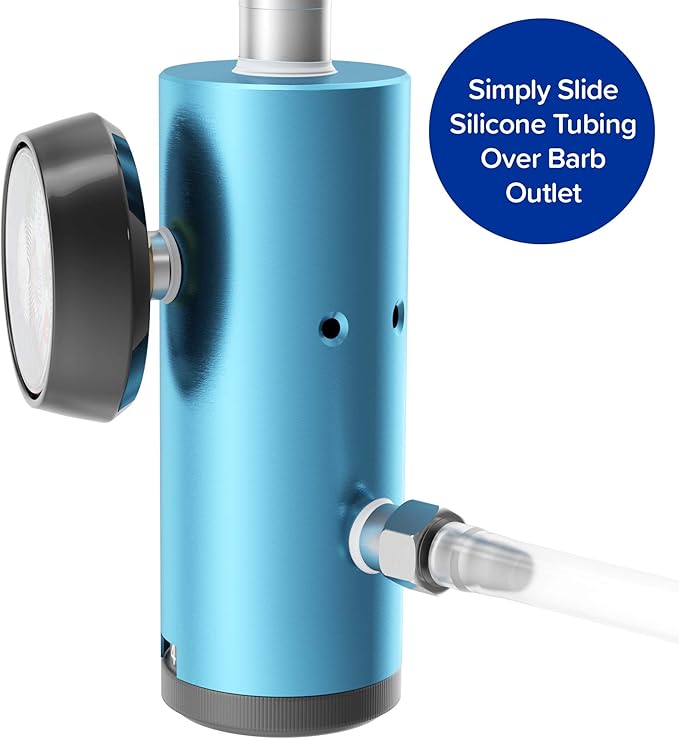 Ozone Therapy Low Flow Oxygen Regulator – Easy to Use – Works with Ozone Generators – Compatible with Oxygen Cylinders up to 3,000 PSI – Wrench-Tightened Connection – CGA 540