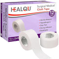 Healqu Silk Like Medical Tape - Durable Cloth Medical Tape - 1 in x 10yd - Surgical Tape Woven for Strongly Holding Large Dressings, Securing Splints, and Ideal for Long-Term Care (1"x10yd (12 Pack))