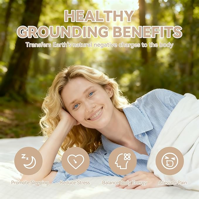 Grounding Sheets Queen Size 90% Organic Cotton,10% Silver Fiber Grounding Well Bed Sheets for Better Sleep and Stress Relief Earthing Grounding Sheets Deep Pocket 15" Design(White,80x60x13.5)