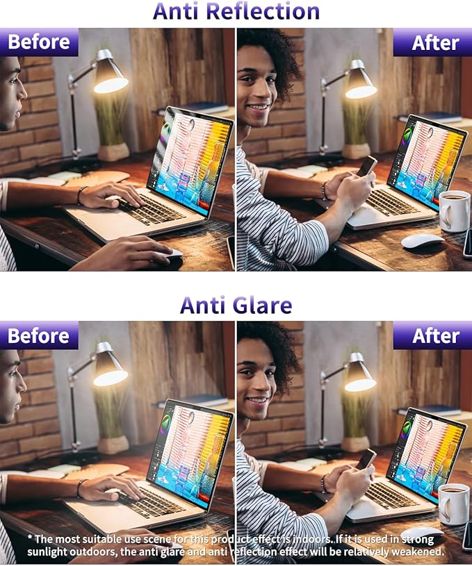 F FORITO 2-Pack Anti Blue Light Matte Screen Protector Compatible with MacBook Air 13.6/13 inch (2026-2022, M5, M4, M3, M2), Eye Protection Blue Light Blocking & Anti Glare Laptop Screen Protector