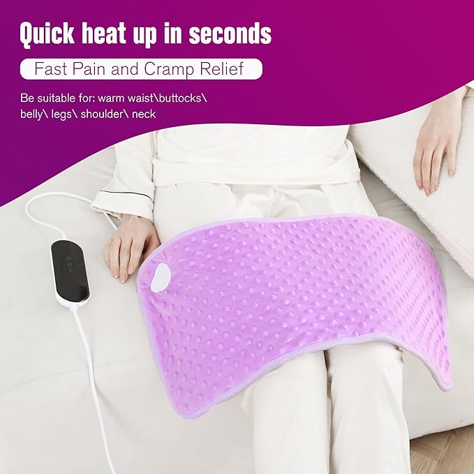 Heating Pad for Back Pain Relief,Double-Sided Design with a Skin-Friendly Material, Heating Pad for Period Cramps，9 Heat Settings, Auto Off,Gifts for Mom, Girlfriend, and Family