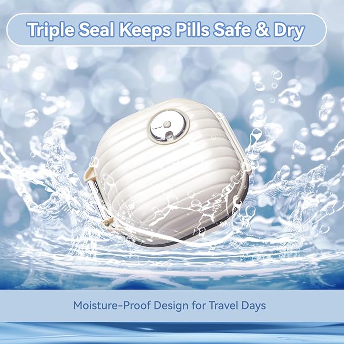 Weekly Pill Organizer – Waterproof Travel Pill Case with 7 Compartments, Compact Moisture-Proof Supplement Storage Box, Lightweight Portable Container for Daily Use & Travel