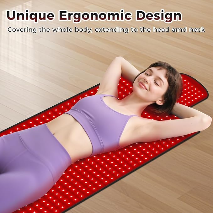 LITDUCK Body Red Light Therapy Mat, Eligible Red Light Therapy Blanket, 2in1 LEDs(660nm& 850nm), Premium Leather, Adjustable Timer & Intensity 36.3"*15.8"