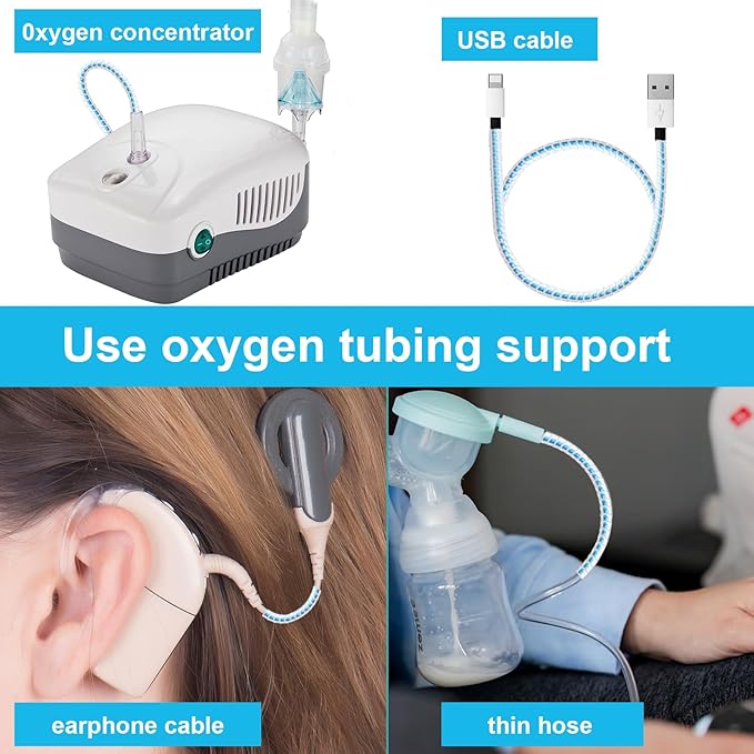10 Pack Oxygen Tube Support Crimp Straightener for Oxygen Concentrator Machine, Oxygen Tubing Support for Oxygen Concentrator Oxygen Tank Oxygen Hose Nasal Cannula Oxygen Accessories (Radiant Silver)