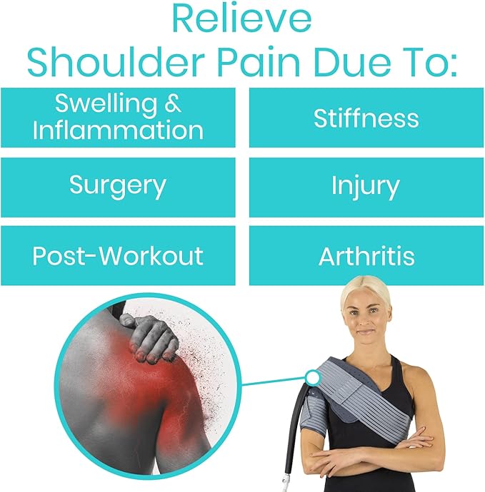Vive Cold Therapy Machine Replacement Pads for Shoulder - Flexible Ergonomic Reusable Padding for Ice Therapy - Pain Relief System - Shoulder Adjustable Device Accessory to Reduce Swelling (Pads Only)