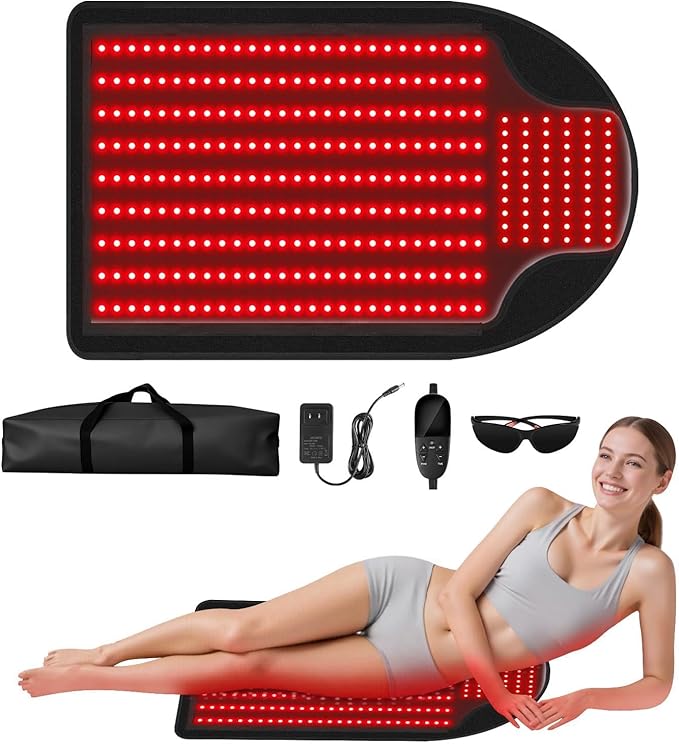 Body Red Light Therapy Mat,Everyday LED Light Comfort Mat, 40.5×23.5in Compact Home Pad with 330 Red & Near-Infrared LEDs