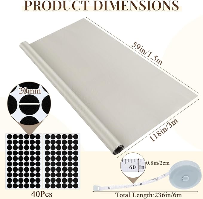 Tegeme Faraday Fabric 59" x 118" with 236" L Tape Measure, Military Grade Rf Shielding Cloth for Blocking RFID, EMP, Emf, 5g, Wi-Fi GPS Signals, EMI Radiation Protection for Privacy and Security