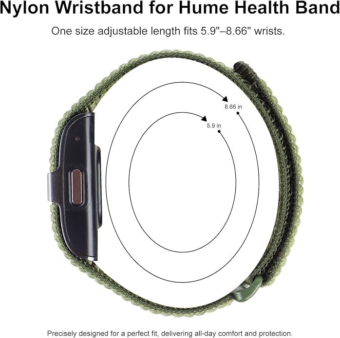 Nylon Loop Sport Replacement Bands Compatible with Hume Health Band, Soft Breathable Adjustable Wrist Band for Hume Band Replacement Strap Wristband for Fitness Tracker Women Men