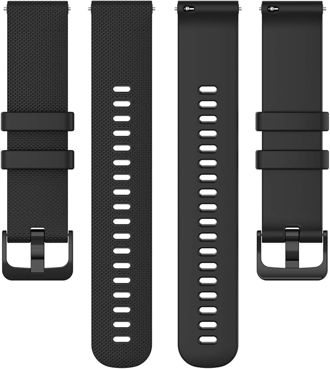 Compatible with Garmin Venu Sq Bands for Women Men, 20mm Quick Release Silicone Replacement Band Wristbands Straps Bracelet Fit for Garmin Vivoactive 3 Music, Forerunner 245 645 (Black)