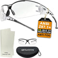 HTS HUNTERSKY Super Flexible Lightweight Anti Fog Wrap-Around U6 Clear Shooting Safety Glasses with ANSI Z87.1 Scratch Resist