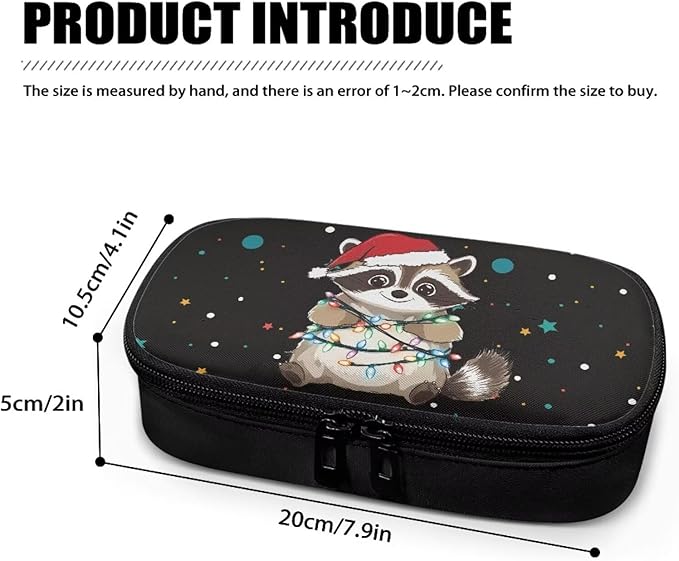 Cute Christmas Raccoon Insulin Pen Cooler Travel Case Easy to Use Glucose Meter and Diabetic Supplies Storage Carrying Bag for Needles, Insulin Cartridges, Test Strips