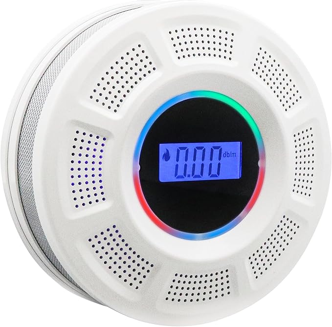 Smoke and Carbon Monoxide Detector, 2-in-1 Photoelectric Carbon Monoxide Detectors Smoke Alarm with LED Indicator, Easy Installation for Home, Bedroom, RV, Garage
