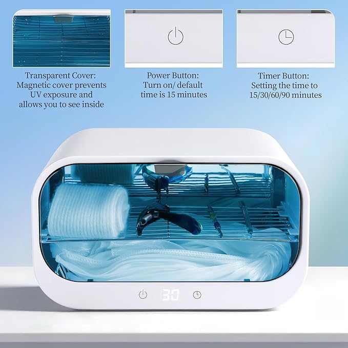Sterilizer for Nail Tools, 12L Large Sterilizer for Esthetician, 110V Multi-Functional Nail Tool Sterilizer Cleaner Box Machine with Adjustable Time for Home Use, Barbers, Beauty Salons, Spas