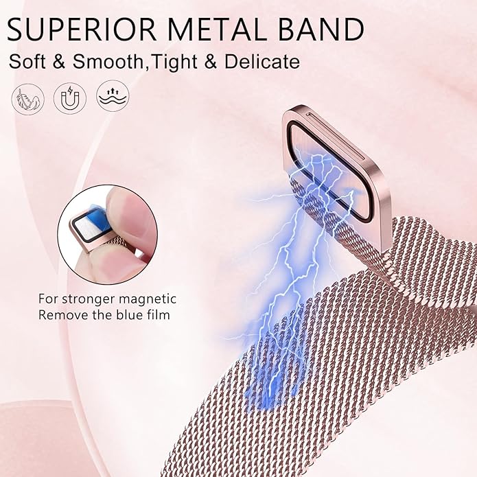 surundo Compatible with Fitbit Charge 6/Charge 5 Bands for Wmen Men, Metal Mesh Milanese Loop Adjustable Strap Replacement for Fitbit Charge 6/Charge 5 Advanced Fitness & Health Trackers