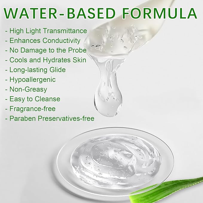 84 Fl Oz Aloe Vera Conductive Gel for Microcurrent Facial Device, Paraben & Fragrance Free, Cooling Gel for Laser Hair Removal/RF Machine, Skin Soothing Hydrating, Large Capacity for Beauty Salon Spa