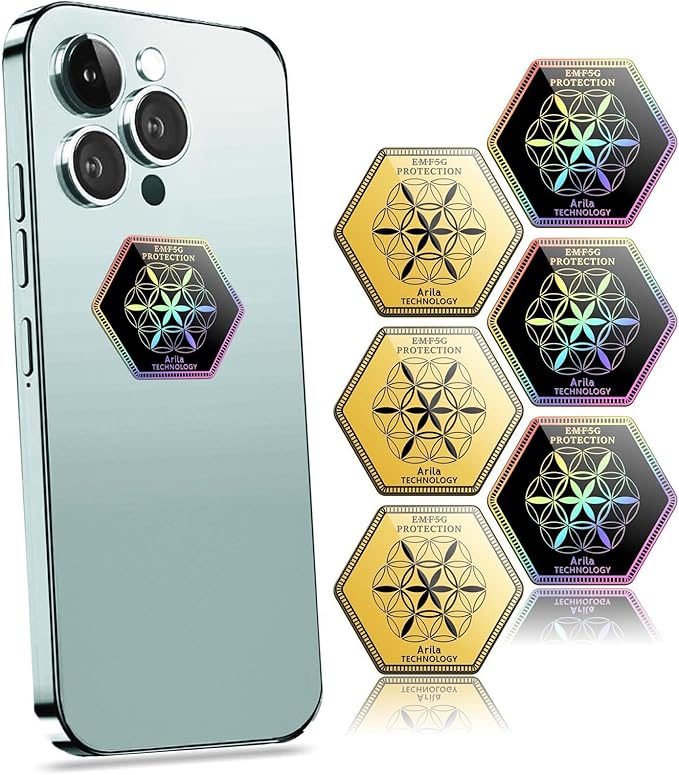 24K Gold Protection Sticker(3 Pcs) and Silver Protection Sticker(3 Pcs) from All Phones/Tablets/Laptops/All Devices (6 Pcs)