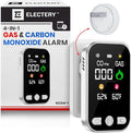 4-in-1 CO Detector & Natural Gas Leak Detector Alarm, Plug-in Carbon Monoxide Detectors with Battery Backup, Digital Display, Temp & Humidity, Portable for Home, Kitchen, RV