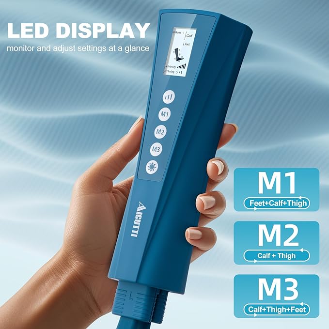 Professional Air Compression Leg Massager with Heat - Mothers Day Gifts for Mom, Wife, Women, Fathers Day for Dad, Husband, Men from Daughter or Son - Pain Relief for Foot, Calf, Knee & Thigh