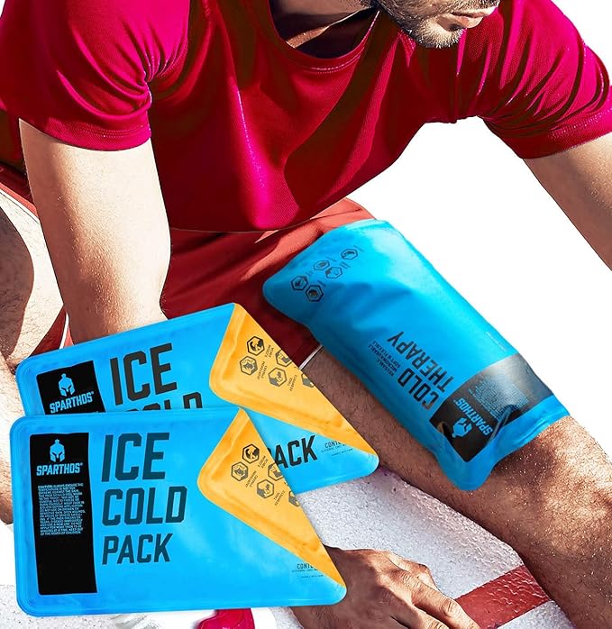 Sparthos Ice Packs for Injuries - Reusable Soft Gel Hot Cold Icepack - Medical First Aid Pain Relief - Bag Flexible Pack Instant Icing Compress Therapy - Fits Knee, Shoulder, Elbow (Medium, Pack of 2)