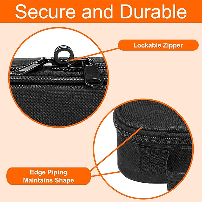 Medium Travel Pill Bottle Organizer, Slim Medicine Bag, Carrier for Medications and Medical Supplies - Black
