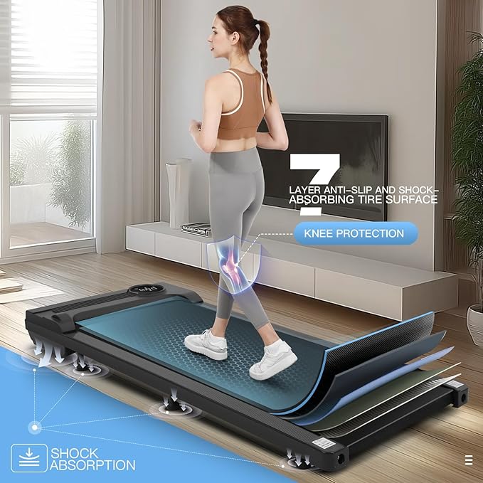 ANCHEER Walking Pad 3.0HP Under Desk Treadmill 300lbs Weight Capacity with Remote Control, Compact Electric Treadmills for Home/Gym/Office with LED Screen, Ultra-Quiet, Installation-Free