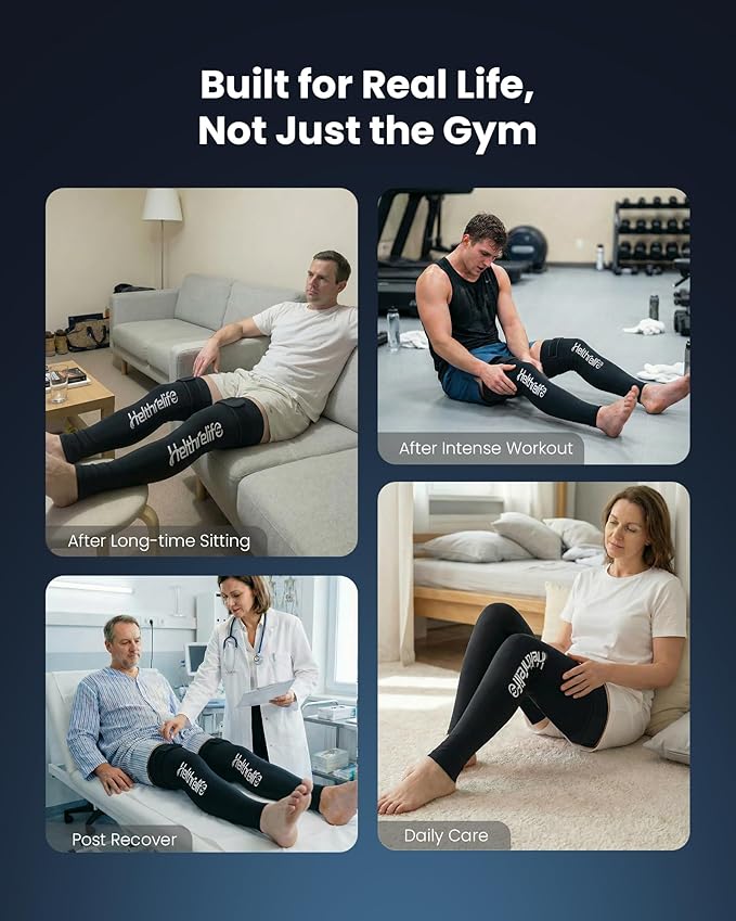 Entire Leg ice Pack Wrap with Strap and Cutting-Edge Cooling Gel for Cold Therapy, Full Leg LCE Pack for Muscle Soreness & Pain from Foot, Calf to Thigh After Post-Surgery