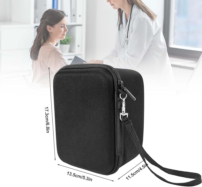 Hard Carrying Case Compatible with OMRON Blood Pressure Monitor Bronze BP5100 / Upper Arm 3 Series Home Blood Pressure Monitor,Wrist Blood Pressure Monitor Storage Organizer Bag with Handle(Case Only)