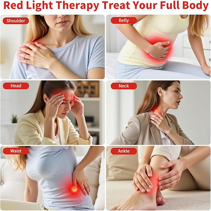 Red Light Therapy for Body Face Infrared Light Therapy for Body with 660nm & 850nm Near Infrared LED Red Light Therapy 5 Heads Light at Home Idea Gift for Women Wife Mom Sister Girlfriend (Black)
