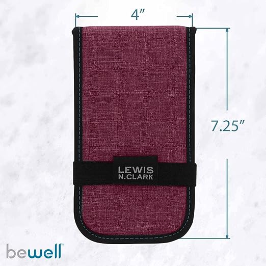 Lewis N. Clark Magnetic Folding Pill Organizer Supplement Case for OTC Medicine, Prescription Vitamins-14 Slots, Burgundy