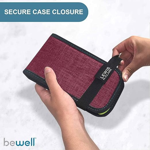 Lewis N. Clark Magnetic Folding Pill Organizer Supplement Case for OTC Medicine, Prescription Vitamins-14 Slots, Burgundy