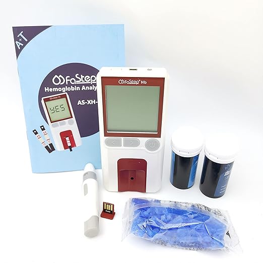 Hemoglobin Meter Hemoglobin Test Meter Hemoglobin Analyzer Test Kit + 25 Strips +25Lancets Easy To Use At Home