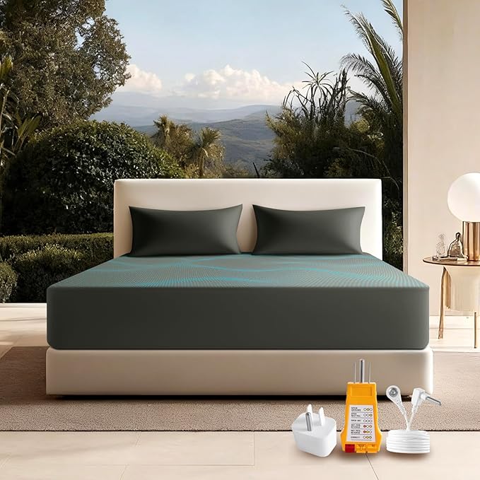 Grounding Sheet King Size-90% Organic Cotton & 10% Silver Fiber, Deep Pocket 18" Design, Soft & Conductive, for Better Sleep & Stress Relief Earth Grounf Bedding(Dark Green,78"x80"x18")