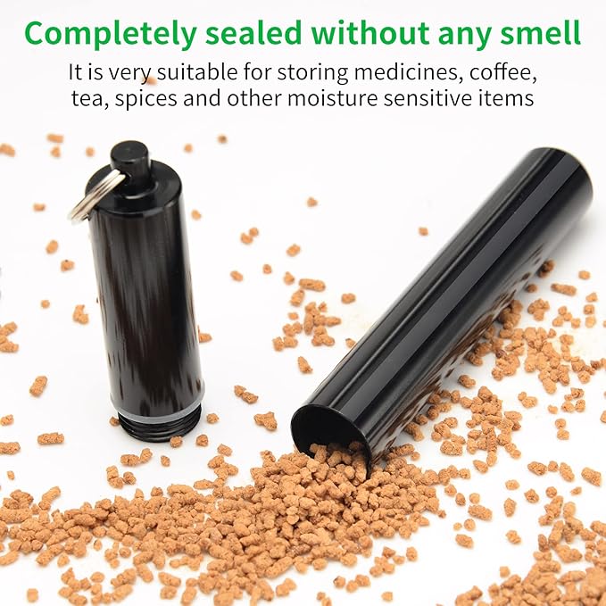 Aluminum Metal Storage Tube Container (5 Packs)，Urekt Cute Small Pill Box Case Waterproof Joint Holder Fit in Pocket Purse Portable for Travel and Outdoors