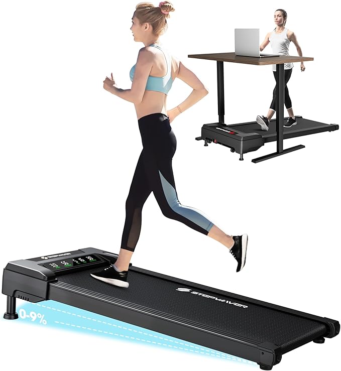 3HP Walking Pad Treadmill with 9% 5-Level Auto Incline, 360 lbs Capacity & Big LED Screen Under Desk Treadmill with Hike/Jog/Run Mode, Compact Treadmills for Home Small/Office,Assembly Free,Wider Belt