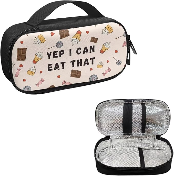 Rnyleeg Chocolate Sweet Food Insulin Bag for Kids Small Diabetic Bags for Supplies Insulin Cooler Travel Case for Daily Life Trip Easy to Carry