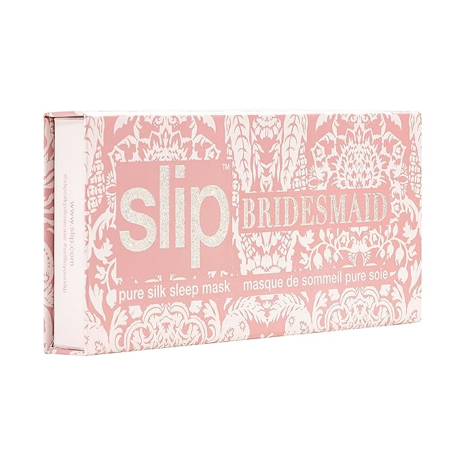 slip Sleep Mask - 100% Pure 22 Momme Mulberry Silk Eye Mask - Comfortable Sleeping Mask with Elastic Band + Pure Silk Filler and Internal Liner, Bridal Collection: Bridesmaid