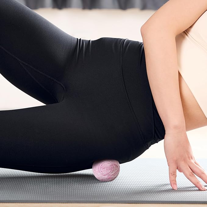 Massage Lacrosse Ball for Myofascial & Trigger Point Release, Muscle Knots, Yoga Therapy – Improves Joint Mobility & Relieves Pain – Back, Neck, Plantar Fascia, HIPS – 2.5-Inch Pink Rubber