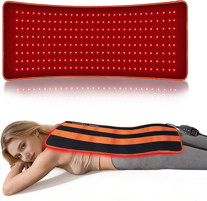 Red Light Therapy Pad for Body, Large Infrared Light Therapy Wrap with 240 LEDs (660nm & 850nm), 31.5" x 12" Red Light Therapy Mat for Back Shoulder Joint Muscle Relief, 43W, Timer