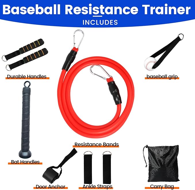 Baseball Resistance Trainer,Training Aid for Baseball Softball Pitchers,Interchangeable Grips to Build Arm Strength,Arm Bands for Baseball Players,Baseball Throwing Trainer,Great to Warm-Up