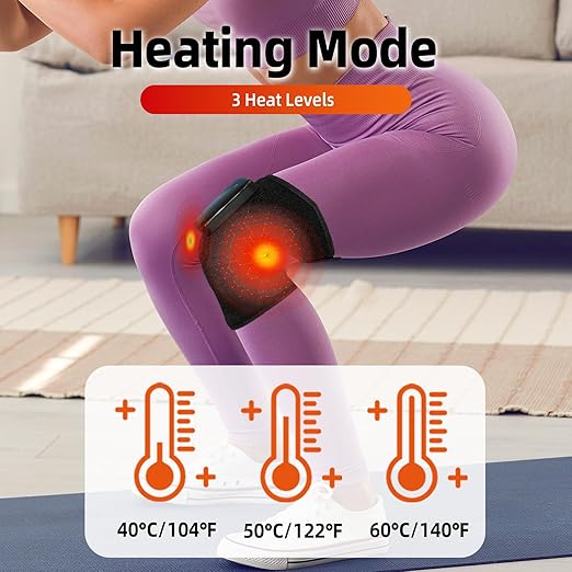 Red Light Therapy for Knee & Elbow, Vibration & Heated Massage for Knee Brace,660nm&850nm Red Light Therapy, Heated Device for Joint, Elbow, Shoulder Pain Relief